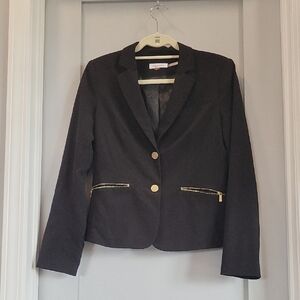 Calvin Klein Black Blazer with Gold Accents